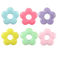 Abalorios con look acr&iacute;lico flor Multicolor pastel