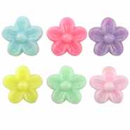 Abalorios con look acr&iacute;lico flor Multicolor pastel