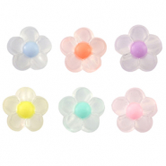 Abalorios acr&iacute;licas flor Multicolor pastel-transparente