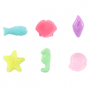 Abalorios con look acr&iacute;lico animales marinos Multicolor pastel