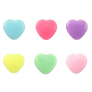 Abalorios con look acr&iacute;lico coraz&oacute;n Multicolor pastel