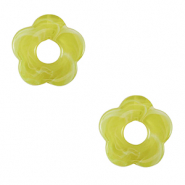 Colgantes acr&iacute;licos flor Verde lima
