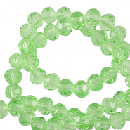 Abalorios faceteados disco 4x3mm Verde primavera