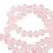 Abalorios faceteados disco 4x3mm Rosa palacio