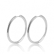 Pendientes Acero Inox criolla 25mm Plateado