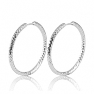 Pendientes Acero Inox criolla 23mm Plateado