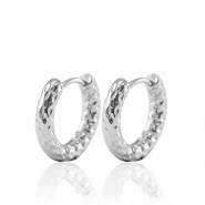 Pendientes Acero Inox criolla 21mm Plateado