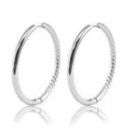 Pendientes Acero Inox criolla reversible 36mm Plateado