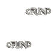 Colgantes metálicos DQ entrepieza "FUN" Plata vieja (sin níquel)