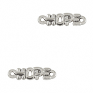 Colgantes metálicos DQ entrepieza "HOPE" Plata vieja (sin níquel)