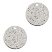 Colgantes metálicos DQ 20mm Plata vieja (sin níquel)