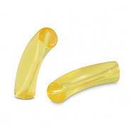 Abalorios acr&iacute;licos tubo Amarillo fresia