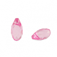 Abalorios acr&iacute;licos gota Rosa magenta transparente