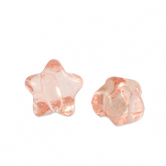 Abalorios acr&iacute;licos estrella Rosa salm&oacute;n transparente