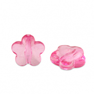 Abalorios acr&iacute;licos flor Rosa magenta transparente