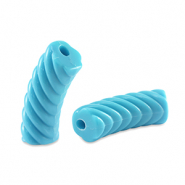 Abalorios acr&iacute;licos tubo espiral Azul