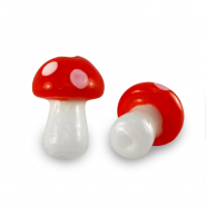 Abalorios de cristal seta Blanco-rojo