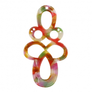 Colgantes de resina barroc Multicolor rosa-verde