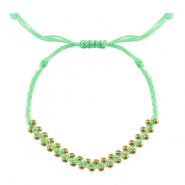 Pulseras Trendy abalorios de metal Verde menta-dorado