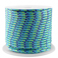Cord&oacute;n estilo marino 2mm Azul-p&uacute;rpura-amarillo