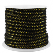Cord&oacute;n trendy 3mm Negro-dorado