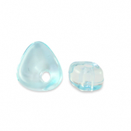 Abalorios acr&iacute;licos chips Transparente azul turqueza
