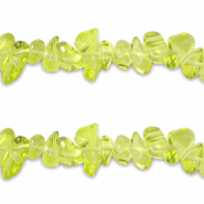 Abalorios de cristal Chips Transparente verde lima