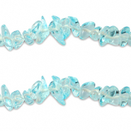 Abalorios de cristal Chips Transparente azul turqueza