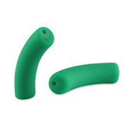 Abalorios acr&iuml;licos tubo mate verde cl&aacute;sico