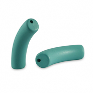 Abalorios acr&iuml;licos tubo mate Verde teal