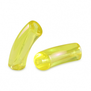Abalorios acr&iuml;licos tubo Amarillo fresia-cubierta AB