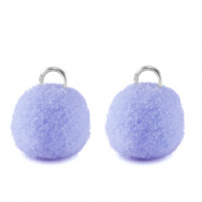colgantes pompón con anilla 10mm Plateado-morado bígaro