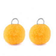 colgantes pompón con anilla 10mm Plateado-amarillo spectra