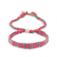 Pulseras Trendy Rosa ne&oacute;n-verde turquesa