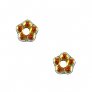 Abalorios Checos flor 5mm Iridiscente claro