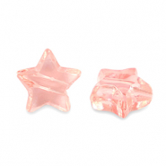 Abalorios acr&iacute;licos estrella Transparente rosa salm&oacute;n