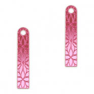 Colgantes llamativos barra flor Magenta p&uacute;rpura met&aacute;lico