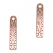 Colgantes llamativos barra flor Rosa claro met&aacute;lico