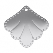 Colgantes Acero Inox entrepieza concha Plateado
