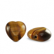Piedras naturales Ojo de tigre corazón Marrón dorado