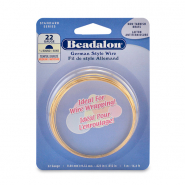 Beadalon Hilo estilo Alem&aacute;n semirredondo Calibre 22 Dorado