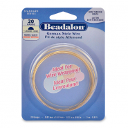 Beadalon Hilo estilo Alem&aacute;n semirredondo Calibre 20 Dorado