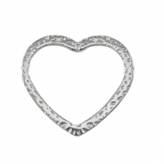 Colgantes Acero Inox coraz&oacute;n Plateado