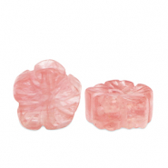 Piedras Naturales abalorios vidrio flor Rosa
