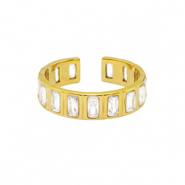 Anillos Acero Inox cristal Dorado