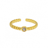 Anillos Acero Inox cristal Dorado