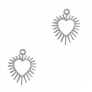 Colgantes Acero Inox corazón Plata vieja