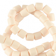 Abalorios de pol&iacute;meros 6mm Rosa crema