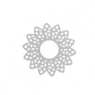 Colgantes Acero Inox bohemios flor Plateado