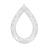 Colgantes Acero Inox bohemios gota Plateado